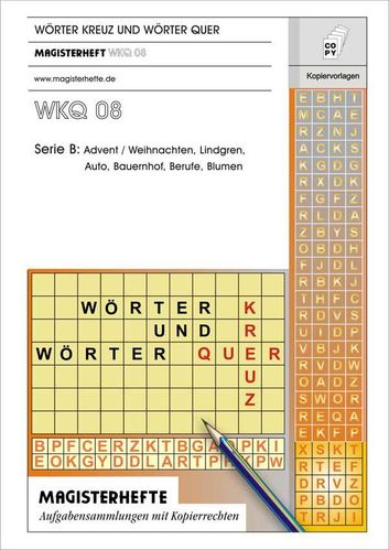 WKQ8 Serie B - Advent /Weihnachten, Lindgren, Auto, Bauernhof, Berufe, Blumen